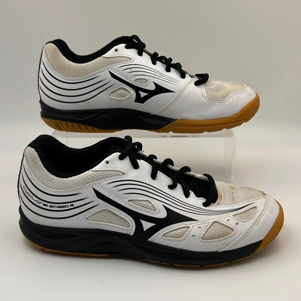 Mizuno Cyclone Speed 3 Shoes Womens 7.5 White Black Indoor Court Volleyball Core